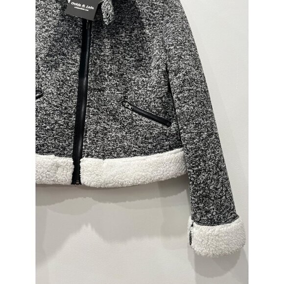 NWT OOKIE & LALA Women's Size S Faux Fur Shearling Heathered Jacket - Picture 15 of 15